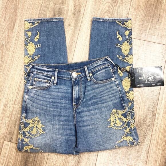 NWT true religion Billie embroidered ankle Jean - Picture 2 of 9